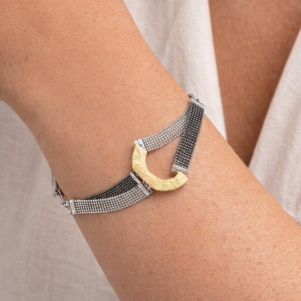 Anne Marie Chagnon Artisan Modernist Metal Bracelet ANODA